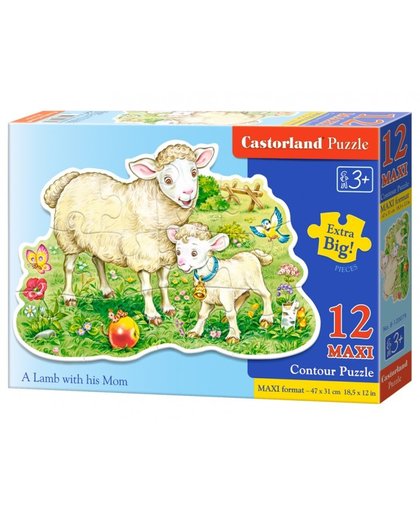 Castorland legpuzzel A Lamb with his Mom 12 maxi stukjes