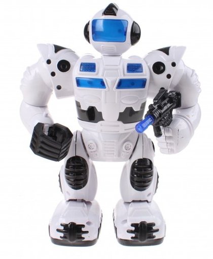 Toi Toys Space Warrior lopende robot 25 cm wit
