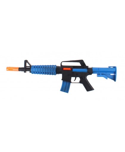 Toi Toys mitrailleur M4 met geluid 48 cm blauw/zwart