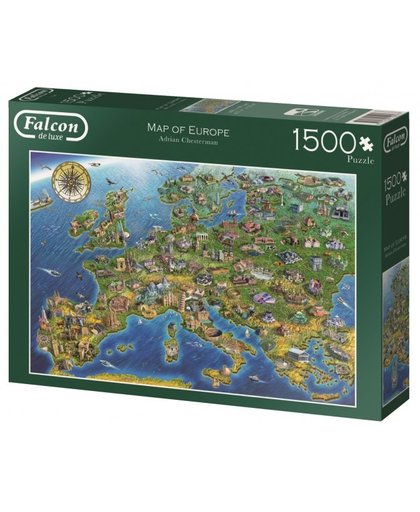Falcon de luxe Map of Europe 1500 stukjes