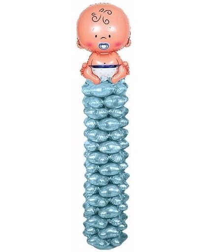 Versiering geboorte jongen pilaar � babyshower ballonnen pilaar
