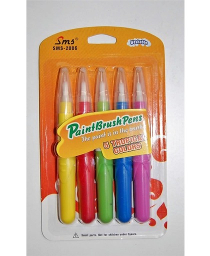 Paint Brush Pens 5 kleuren