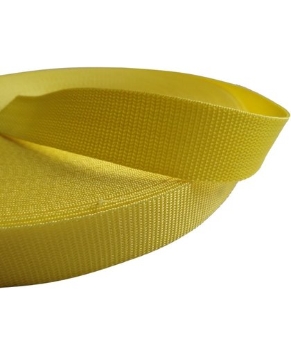 Tassenband 30mm breed, rol 50 meter, kleur geel