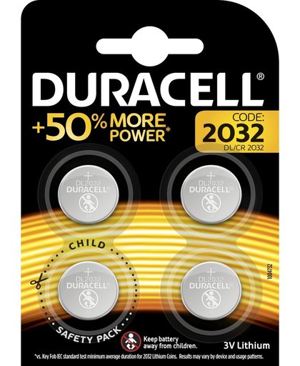 Duracell CR2032 Knoopcelbatterijen (4 stuks)