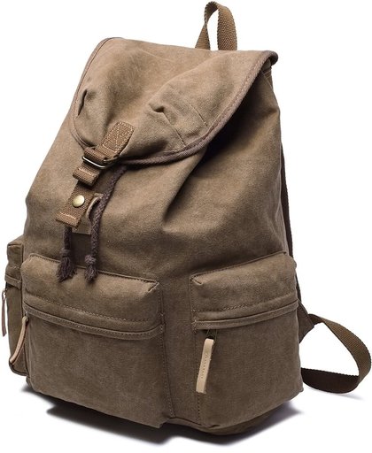 Multifunction Canvas Backpack Shoulders Bag Cameras Bags Outdoor Sports Bag met Interior Lining & Rain Cover, Size: 50x37x15cm(Coffee)