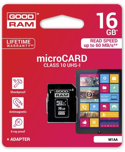 Goodram M1AA-0160R11 16GB MicroSD UHS-I Klasse 10 flashgeheugen