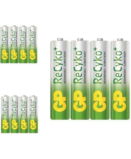 12 Stuks - GP ReCyko+ AAA 800mAh Oplaadbare Batterij Bulk