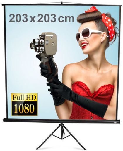 Portable Tripod Screen 203x203cm. | Home Theater Projector Screen | Portable Projectiescherm / Beamer Scherm | 203x203Cm|