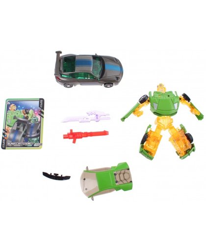 Johntoy robocar transformeerbaar duo pack grijs/groen