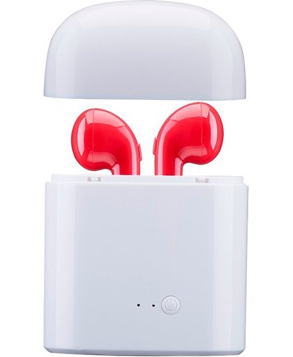 Draadloze oordopjes | Bluetooth earphones | Airpods | Earbuds | Powerbank oplader | Geschikt voor alle bluetooth smartphones zoals iPhone en Samsung| Rood