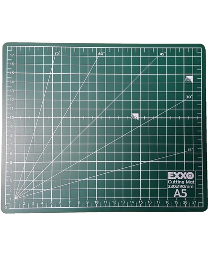 EXXO #10040 - A5 Snijmat; 5-laags zelfhelend; 2-zijdige rasterdruk;19x23cm