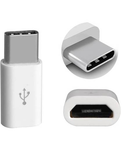 Micro USB naar USB C - converter - Android adapter - wit - DisQounts