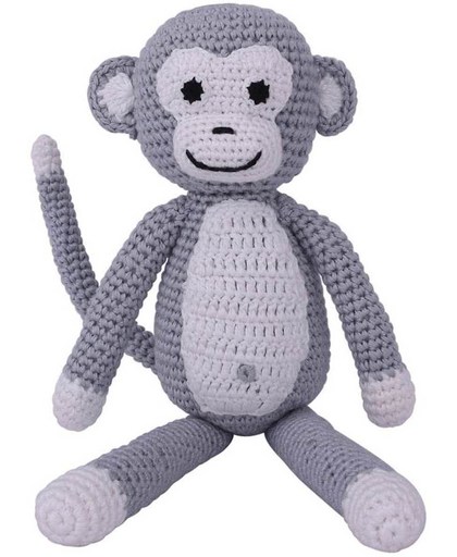 Sindibaba knuffel Monkey Charlie Grey 30cm Knuffel Monkey Charlie Grey