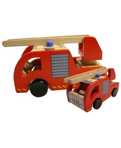 Playwood Brandweerauto - Hout - Rood