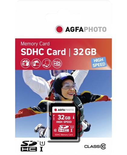 AgfaPhoto SDHC kaart 32GB High Speed Class 10 UHS I