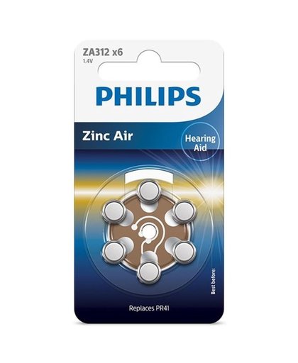 Philips Minicells Batterij ZA312B6A/00 niet-oplaadbare batterij