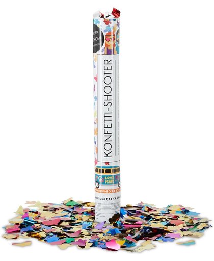 relaxdays confetti kanon vlinders en bloemen - 40 cm shooter - kleurrijke party popper