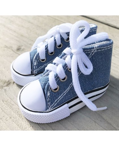 Schoenen voor Baby born: Blauwe Gympies/Sneakers met veters -  lengte voetje maximaal 7 cm