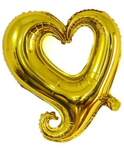 Folieballon Fantasie hart goud 45 cm