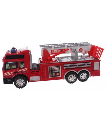 Johntoy Play Gear brandweerauto rood 30 x 12 x 7 cm