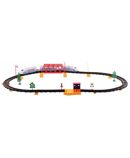 Johntoy hoge snelheid treinset 50 delig 2.75 meter rood