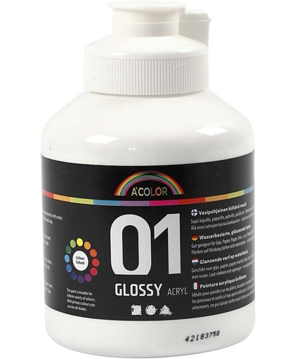 A-color Glossy acrylverf, wit, 01 - glossy, 500 ml