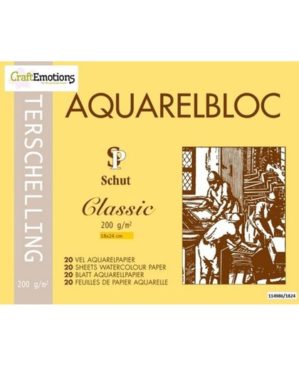 Schut Terschelling Aquarelblok Classic 18x24cm 200 gram - 20 sheets.