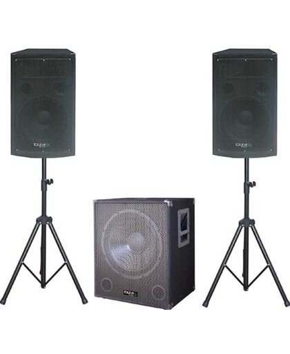 Ibiza Sound CUBE1512 2.1kanalen 800W Zwart luidspreker set