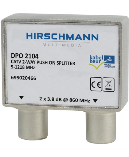 Hirschmann CATV push on IEC verdeler 2-voudig DPO 2104 SHOP