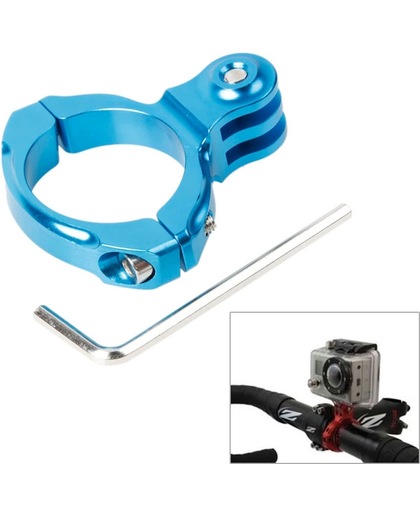 TMC-Fiets Aluminium fietsstuur Standaard houder voor GoPro Hero 5 / 4 / 3+ / 3 / 2 / 1, Inwendige Diameter: 31,8 mm (blauw)