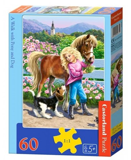 Castorland legpuzzel a Walk with Pony and Dog 60 stukjes
