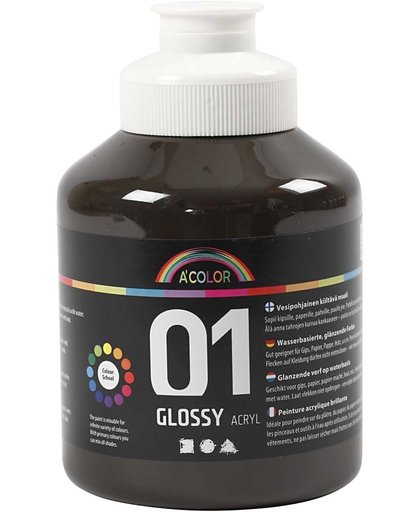A-color Glossy acrylverf, bruin, 01 - glossy, 500 ml