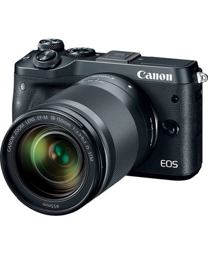 Canon EOS M6 + EF-M 18-150mm 1:3.5-6.3 IS STM MILC 24,2 MP CMOS 6000 x 4000 Pixels Zwart