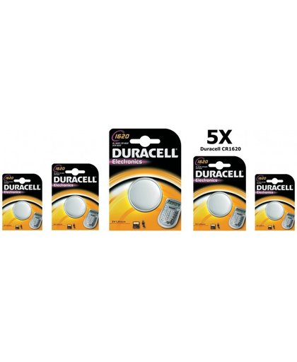 5 Stuks - Duracell CR1620 lithium batterij