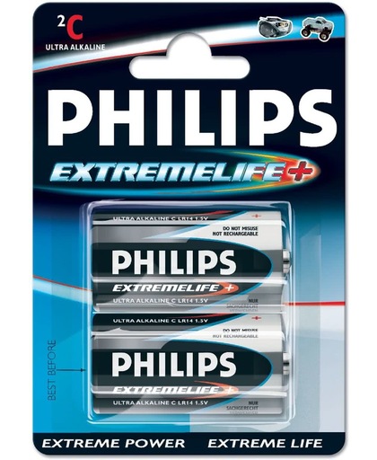 Philips ExtremeLife Batterij LR14-P2/12B