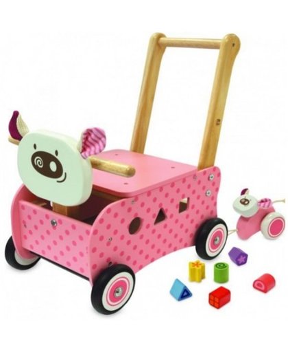 I'm Toy loopwagen Varken meisjes roze 35 x 23 x 44 cm