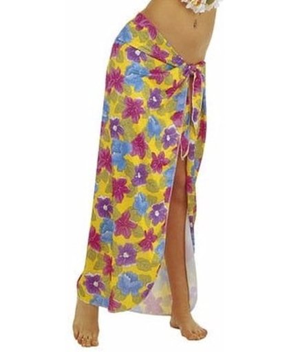 Gele Hawaii verkleed sarong rok voor dames