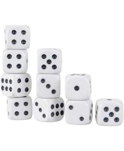10 witte dobbelstenen Set - Do-bbelsteen - Dobbelen - Dobbelstenenset Wit - Yahtzee - Bordspel - Gezelschapsspel - Spellen
