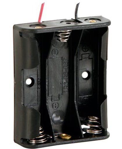 Batterijhouder Voor 3 X Aa-Cel (Met Draden)