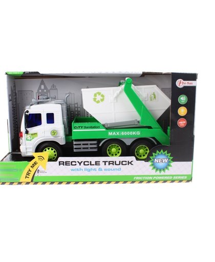 Toi Toys recycle truck Glas met licht en geluid