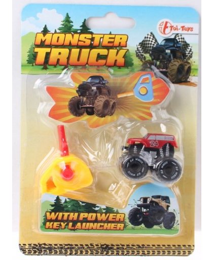 Toi Toys Monstertruck met afschietsleutel Rood