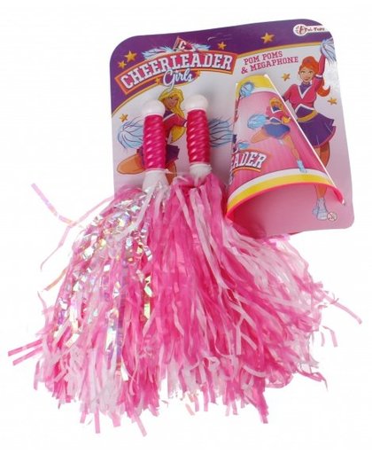 Toi Toys cheerleaderset meisjes roze 3 delig
