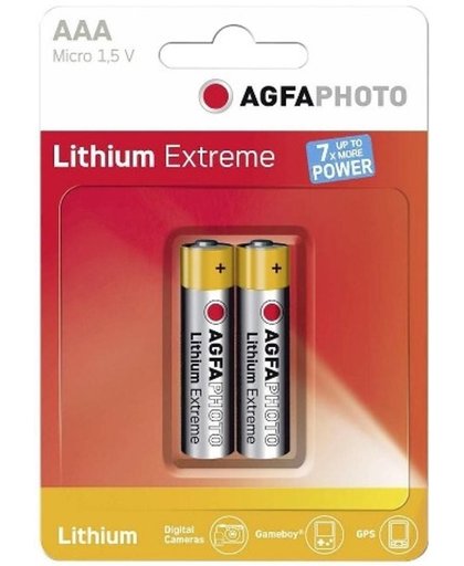 AgfaPhoto 2x Lithium Micro AAA Lithium 1.5V niet-oplaadbare batterij