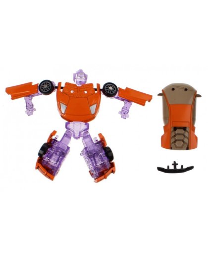 Toi Toys Roboforces transformation robot 10 cm paars/oranje