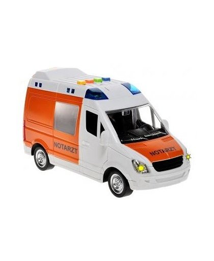 Toi Toys ambulance Notatrzt met licht en geluid 22 cm wit/oranje