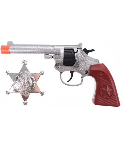 Johntoy speelgoed revolver zilver 20 cm