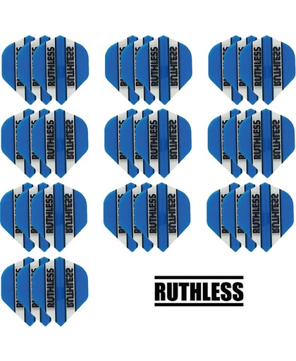 deDartshop 10 Sets (30 stuks) Ruthless flights Multipack - Aqua - darts flights