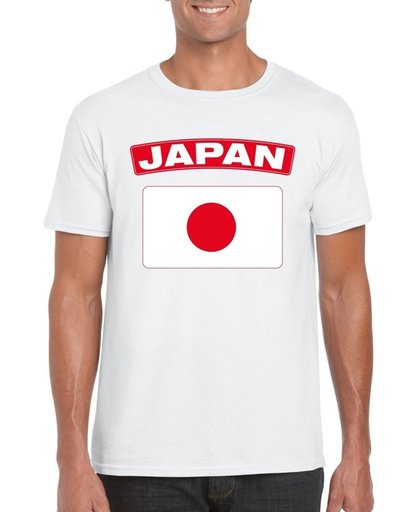 Japan t-shirt met Japanse vlag wit heren XL