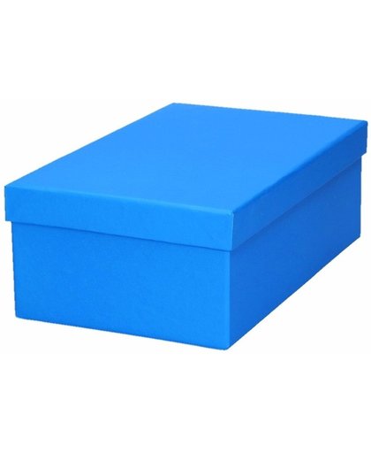 Blauw cadeaudoosje / kadodoosje 21 cm rechthoekig