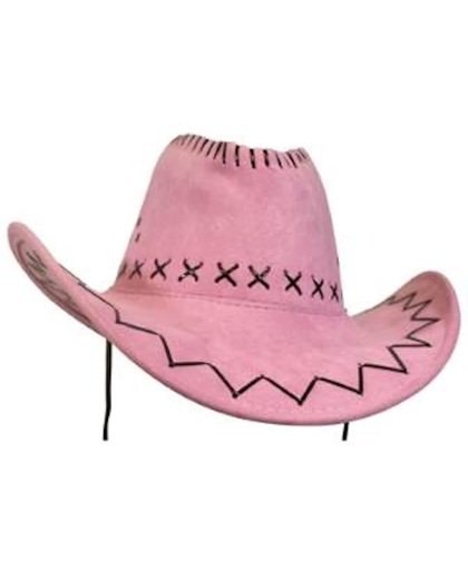 Cowboyhoed kroon roze vilt
